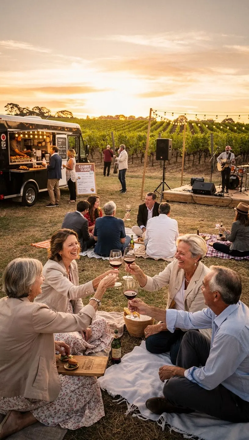 Middle-aged audience enjoying live music evolution
